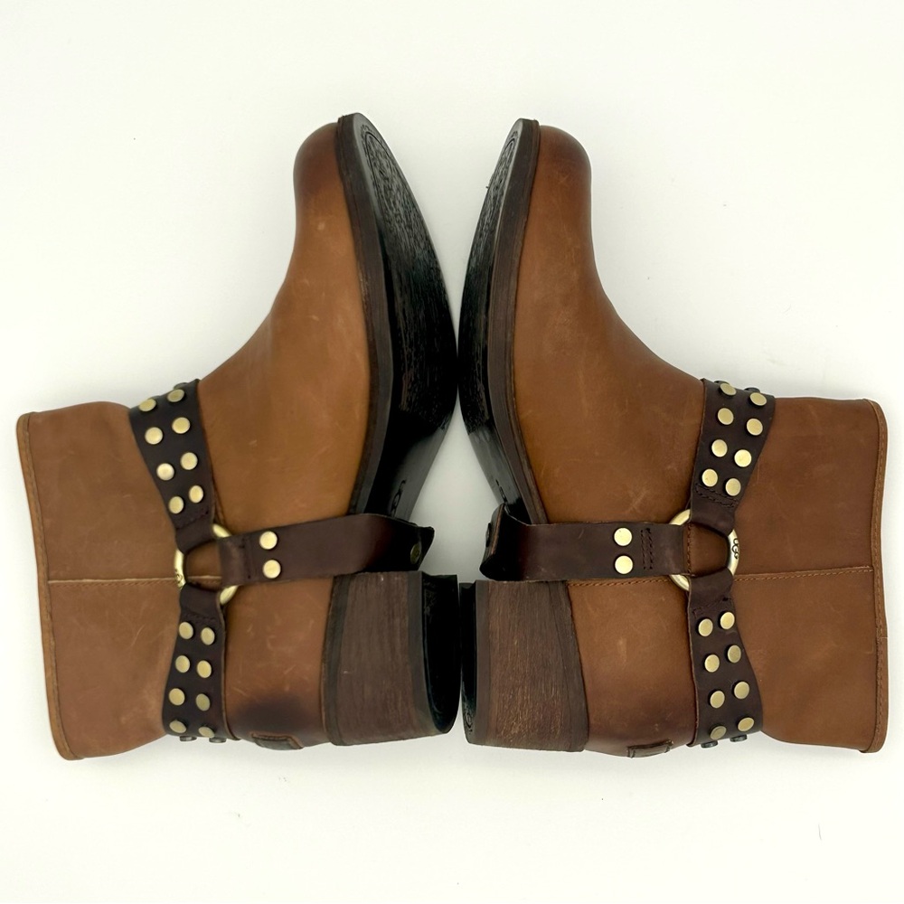 UGG - Studded Brown Ankle Boots, Thick Heel.
